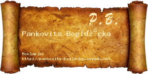 Pankovits Boglárka névjegykártya